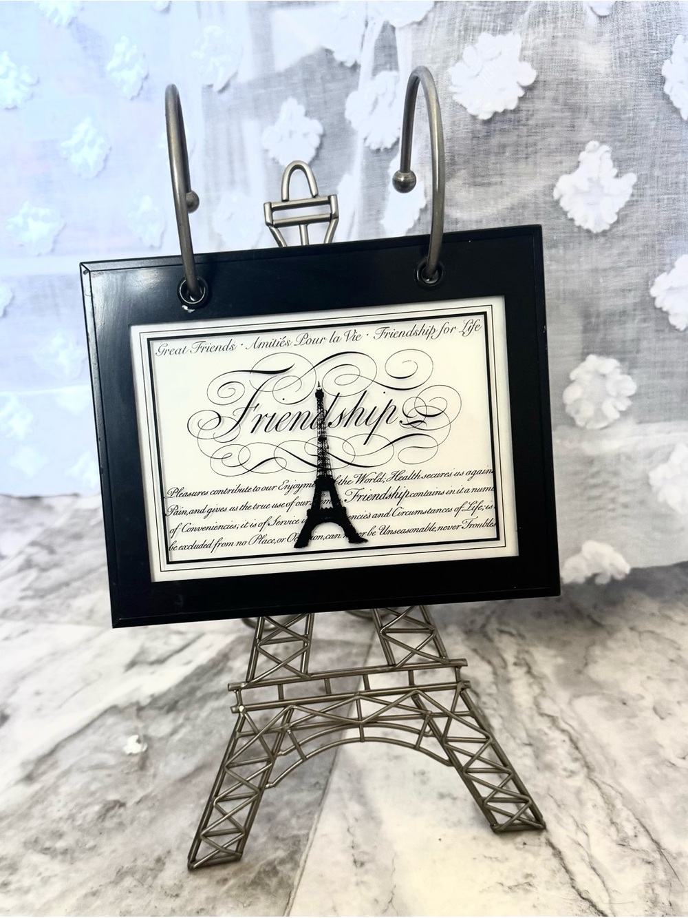 Black Friendship Frame with Eiffel Accent -